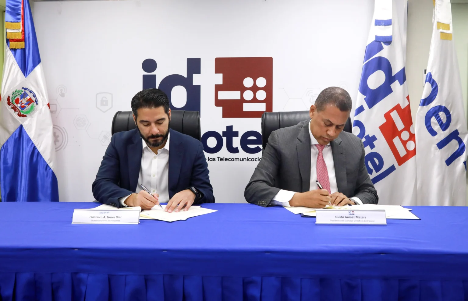 INDOTEL y SIPEN firman acuerdo de colaboración interinstitucional para fortalecer la comprensión del sistema de pensiones Guido Gómez Mazara