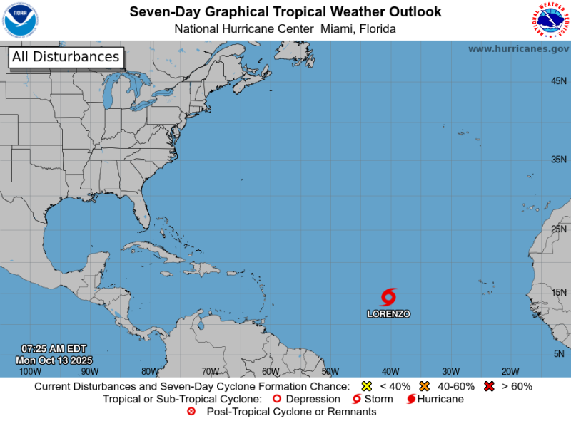 Se forma la tormenta tropical Lorenzo