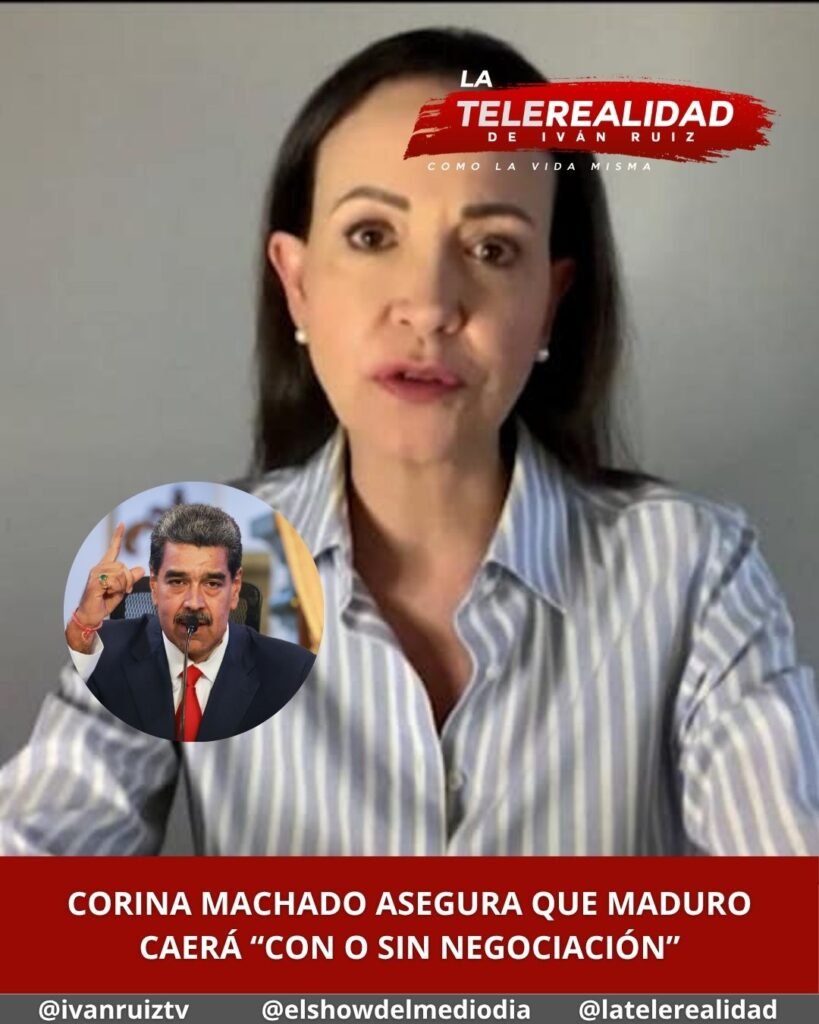 Corina Machado asegura que Maduro caerá “con o sin negociación”